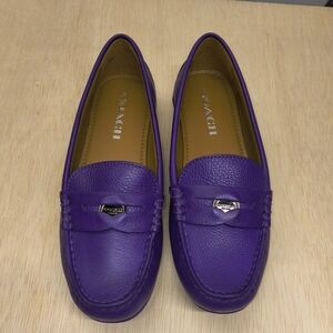 Purple Coach Penny Loafers Size 6.5